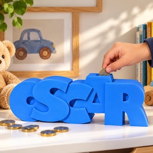 Gepersonaliseerde spaarpot voor kinderen, spaarpot met eigen naam, kerstcadeau, verjaardagscadeau
