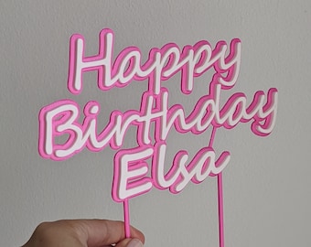 Personalisierte 3D gedruckte Geburtstags-Kuchen-Deckel