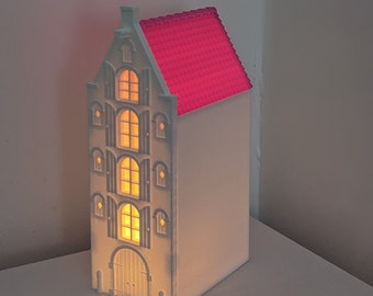 3D Printed Dutch Houses LED Candle Holder for Amsterdam Style Houses and for Best Christmas Decoration