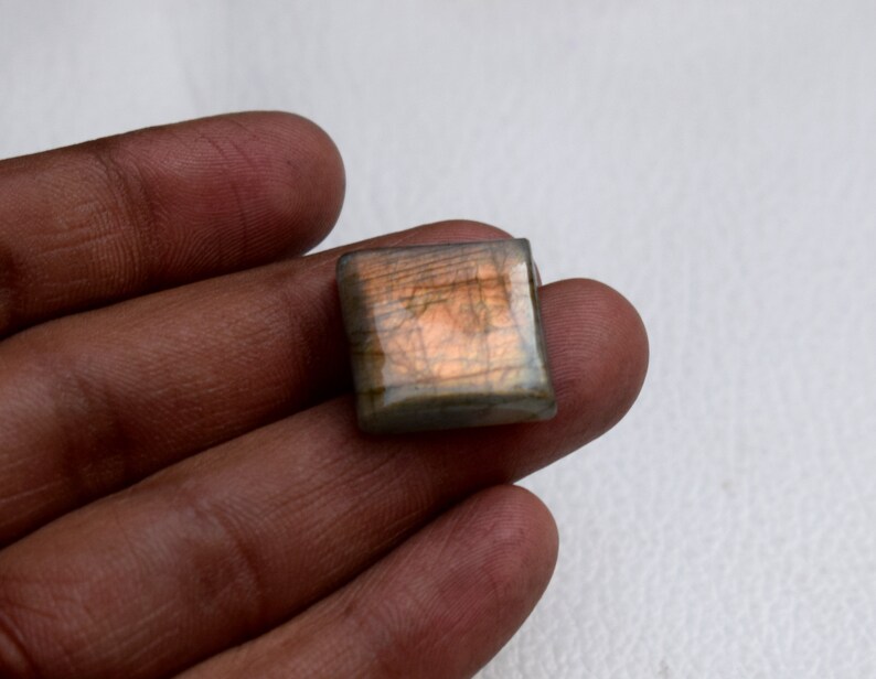 Labradorite Cabochon Square Shape Loose Gemstone Pendant Size Natural Labradorite Gemstone For Making Jewelry 29 Ct 20 MM