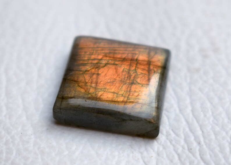 Labradorite Cabochon Square Shape Loose Gemstone Pendant Size Natural Labradorite Gemstone For Making Jewelry 29 Ct 20 MM