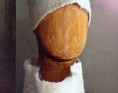 White felted winter female hat quot Cossack quot . Hand author 39 s work.
