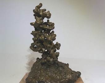 Sculpture "Solitary Tree", Abstract Brutalist cast Bronze