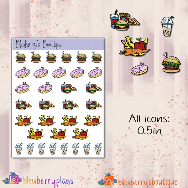 Cute Food Icon Stickers