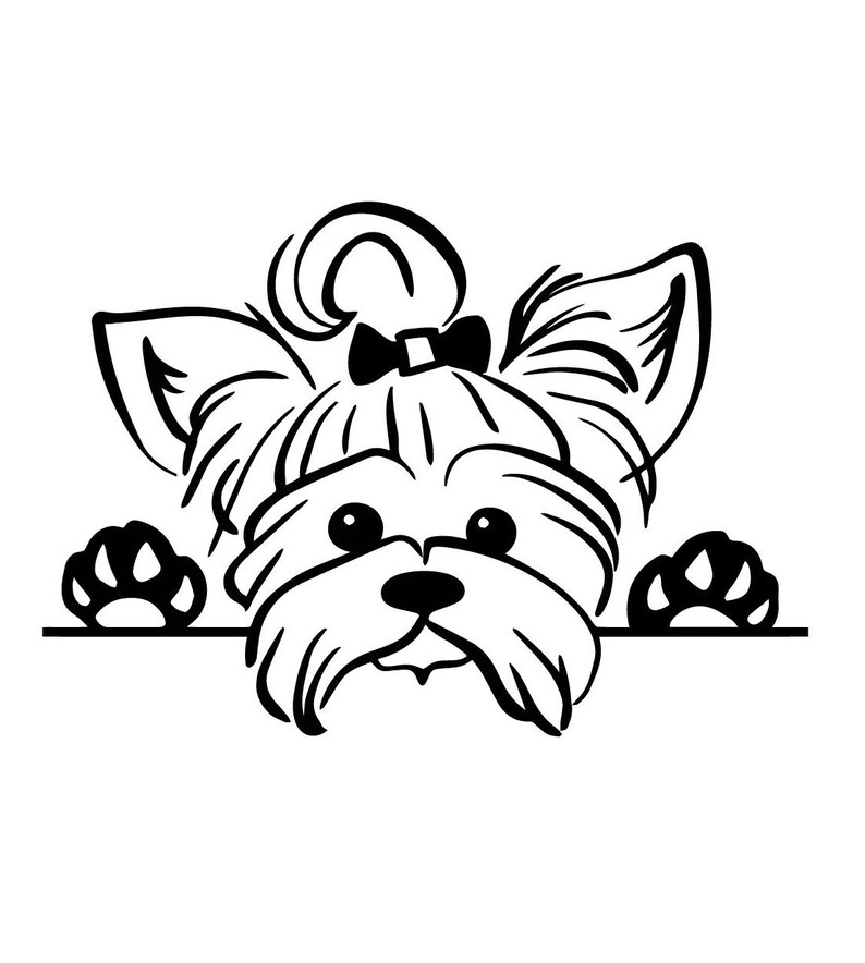 Download Yorkshire TerrierPuppy PeekingYorkie Dog-Svg Files cut | Etsy