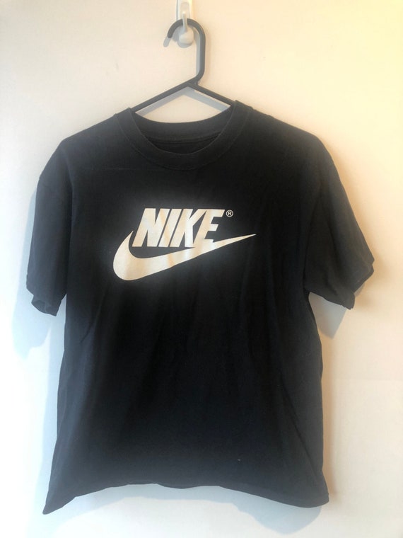 Nike Black T-Shirt, White Nike Logo, 90s Style Nik