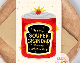 Funny Grandad Father's Day Card: Soup Pun Gift for a Super Grandad