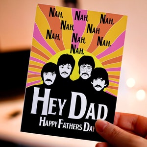 The Beatles Fathers Day Card - Retro Father’s Day card - Music lover card, A6 -Send Direct Option - Fathers Day 2023 -Music Fathers Day Gift