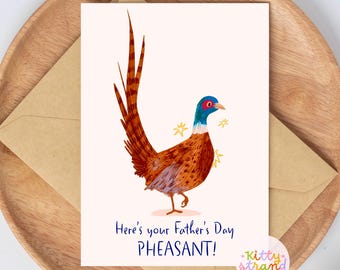 Funny Bird, Father's Day Card: A6 Handmade, Wildlife Card for Dad
