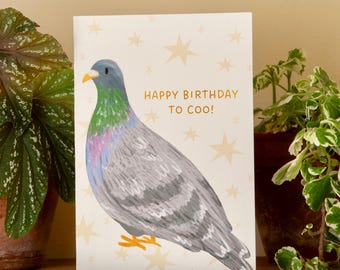 Biglietto d'auguri: Biglietto d'auguri formato A6 con piccione per gli amanti della natura