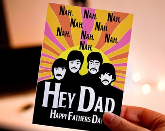 The Beatles Fathers Day Card - Retro Father’s Day card - Music lover card, A6 -Send Direct Option - Fathers Day 2023 -Music Fathers Day Gift
