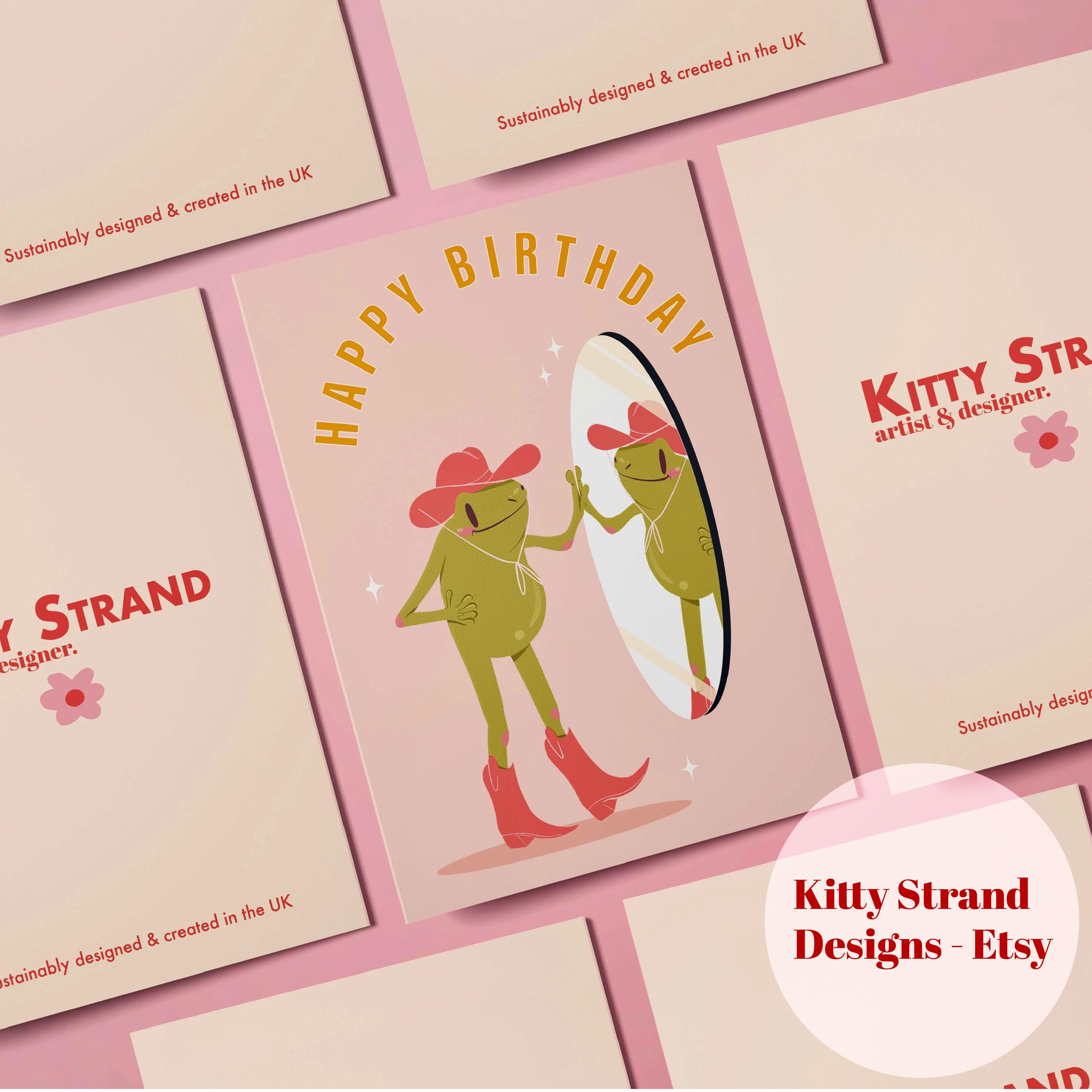 Biglietto di compleanno molto divertente con rana – 'Hoppy Birthday Unfrogettable' – Regalo per migliore amica, migliore amica, sorella, BFF