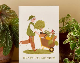 Gardening Grandad Card: Nature gift for a Green-Fingered Grandad, A6