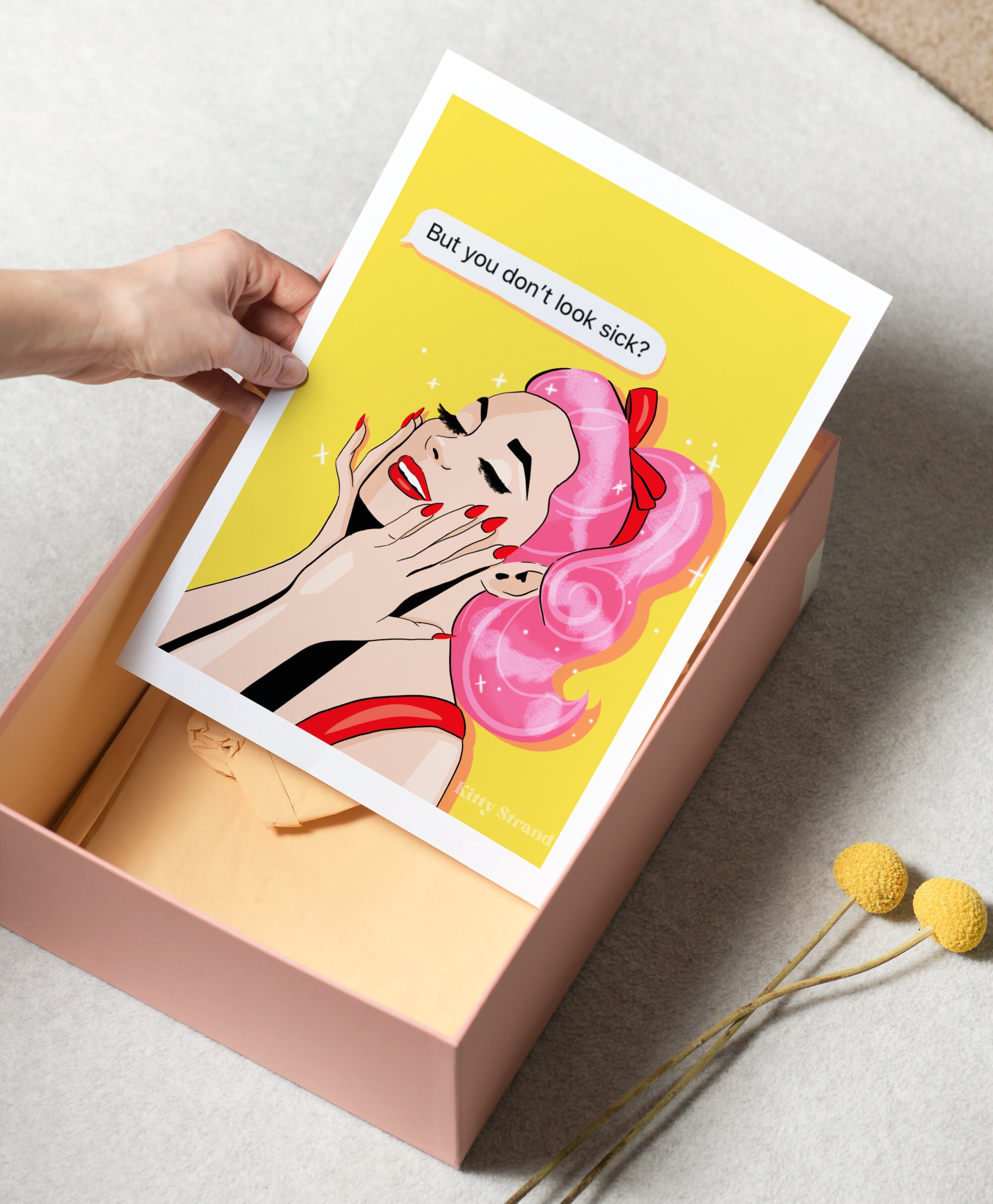Invisible Illness 'but You Don't Look Sick' Art Print Illustration ...