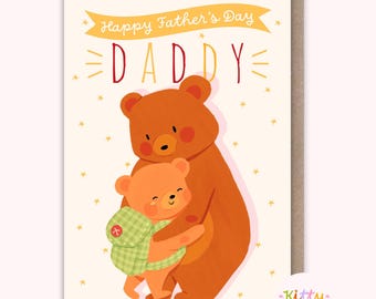 Wholesome Father's Day Card: Bear Hugs for a Cuddly Daddy