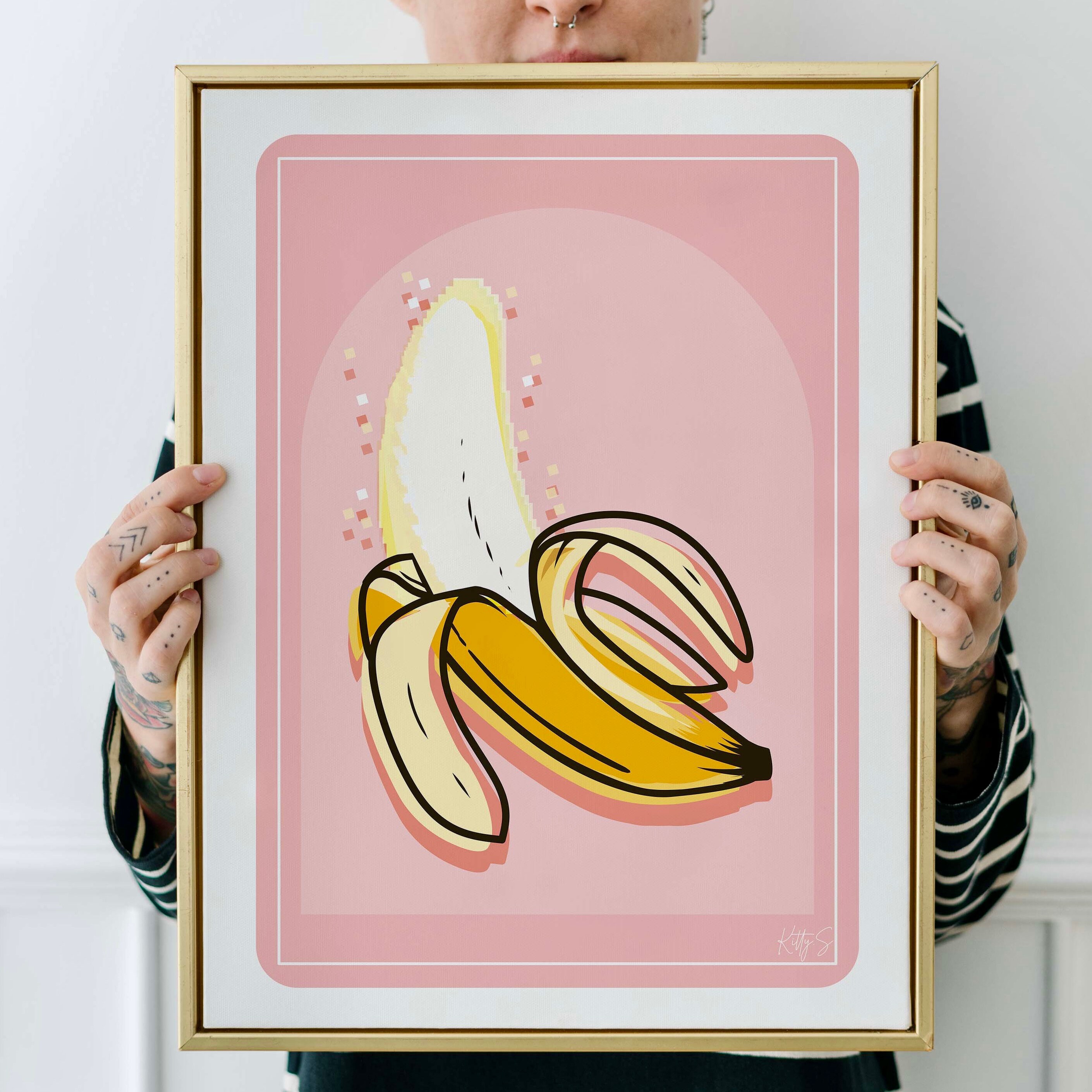 Pink Banana Fruit Birthday Wrapping Paper Banana Gift Wrap