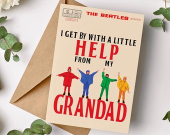 Printable The Beatles Fathers Day for Grandad Card -Retro Father’s Day card -Music lover card- Fathers Day 2024 -Music Fathers Day Gift