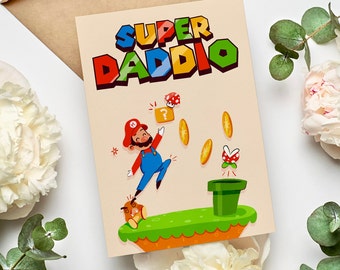 Printable Super Mario inspired Father's Day Card - Gamer Dad - Retro Fathers Day Card - Gaming Father's Day Card - Card from Kids for Dad