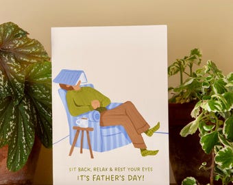 Funny Father's Day Card: Dad Resting his Eyes Gift