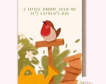 Father's Day Card: Bird Themed Card for a Garden-Loving Dad