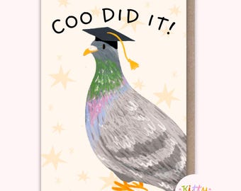 Pigeon Graduation Card: illustrated Card for a Graduating Student A6