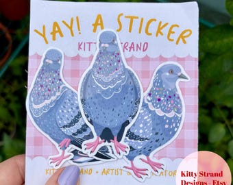 Vinylsticker duif Set van 3: weerbestendige laptopstickers voor duivenliefhebber