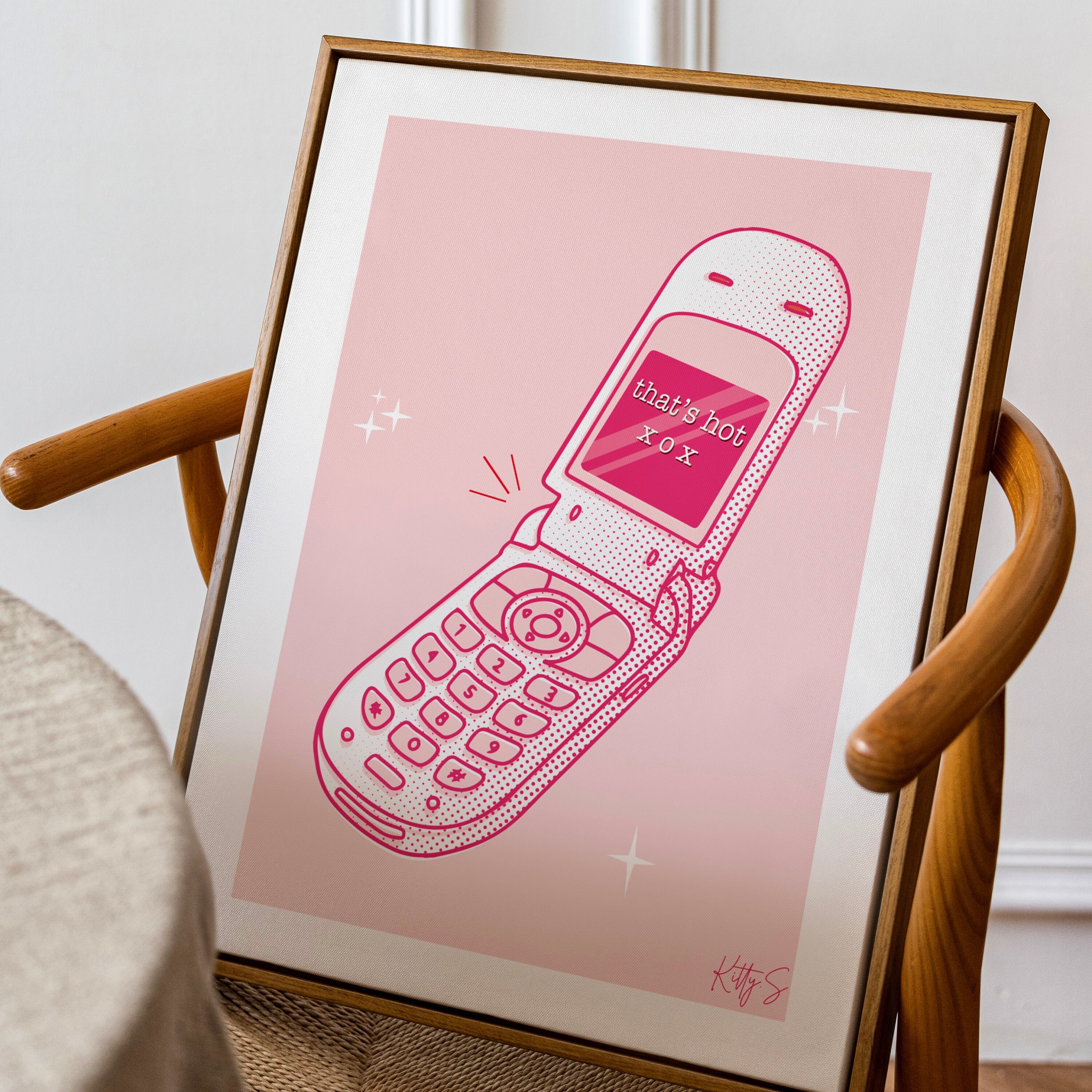 Printable Pink 90s Flip Phone Print Pink Y2K Aesthetic Art -  Israel