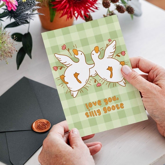 Love You Silly Goose Card: Anniversary Goose Greeting (Digital Download)