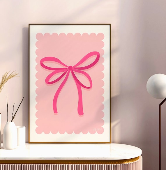 Coquette balletcore pink ribbon bow | Canvas Print