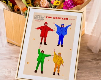 The Beatles Help Album Art Print |  Retro Beatles Poster | 1960s Music Poster| Beatles Decor | Vintage Music Art Print | The Beatles Art