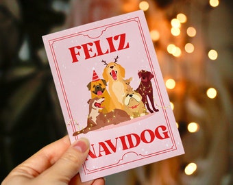 Feliz Navidog Dog Christmas Card | Christmas card from the dog | Christmas Card for the Dog | Festive Pet Greetings Card | Send Direct