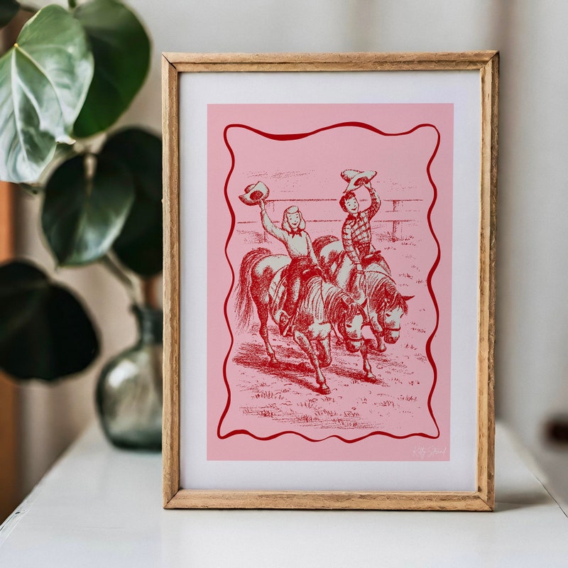 retro cowgirl art prints - set of 3 - digital download... Cowgirl Art - Etsy