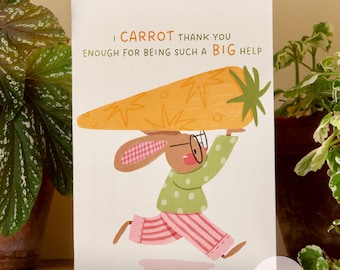Biglietto di ringraziamento: formato A6, regalo di gratitudine fatto a mano e illustrato.