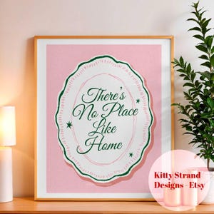 Non c'è posto come casa - Stampa rosa e verde - Regalo per gli amanti dei libri - Arte murale rosa - Stampa di L.F. Baum de Il meraviglioso mago di Oz - Vintage