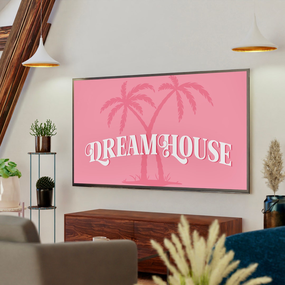 Pink Samsung TV Frame Art Malibu Dreamhouse TV Frame Art Etsy