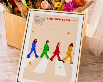 The Beatles Abbey Road Album Print |  Retro Beatles Poster | 1960s Music Poster| Beatles Decor | Vintage Music Art Print | The Beatles Art
