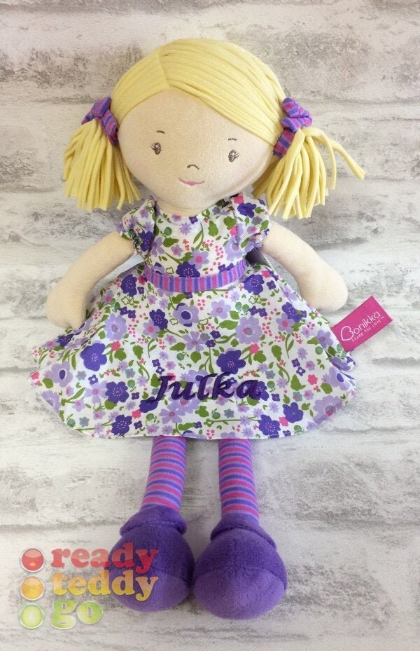 Personalised Rag Doll ANY NAME Embroidered Embroidered | Etsy