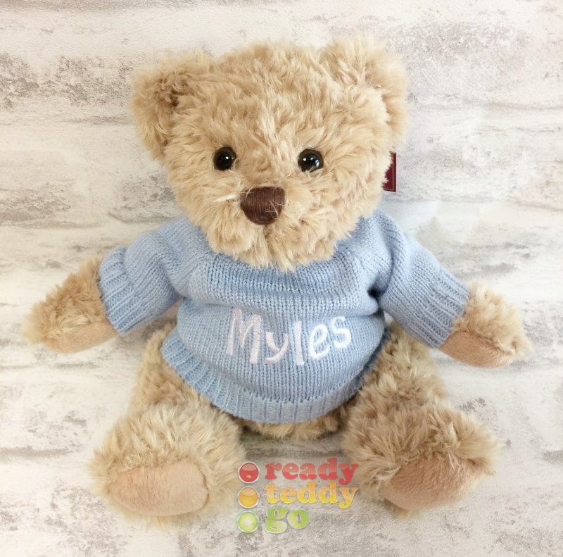 Personalised Teddy Bear 8 Inch Knitted Jumper Embroidered With Etsy UK