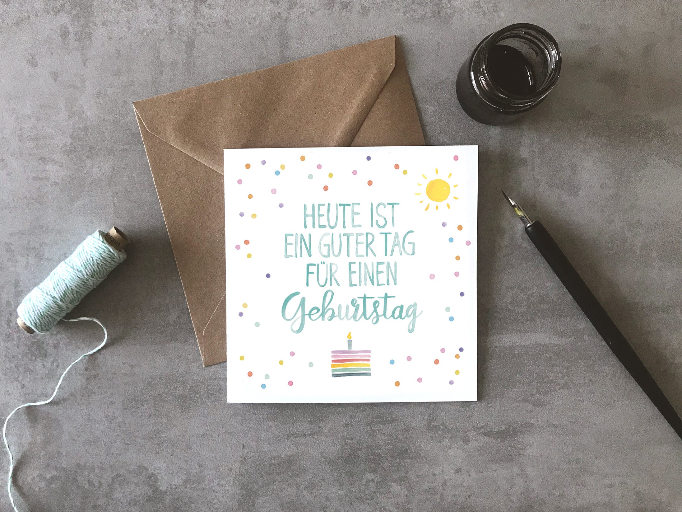 Grußkarte Heute ist ein schöner Tag GEBURTSTAG Etsy