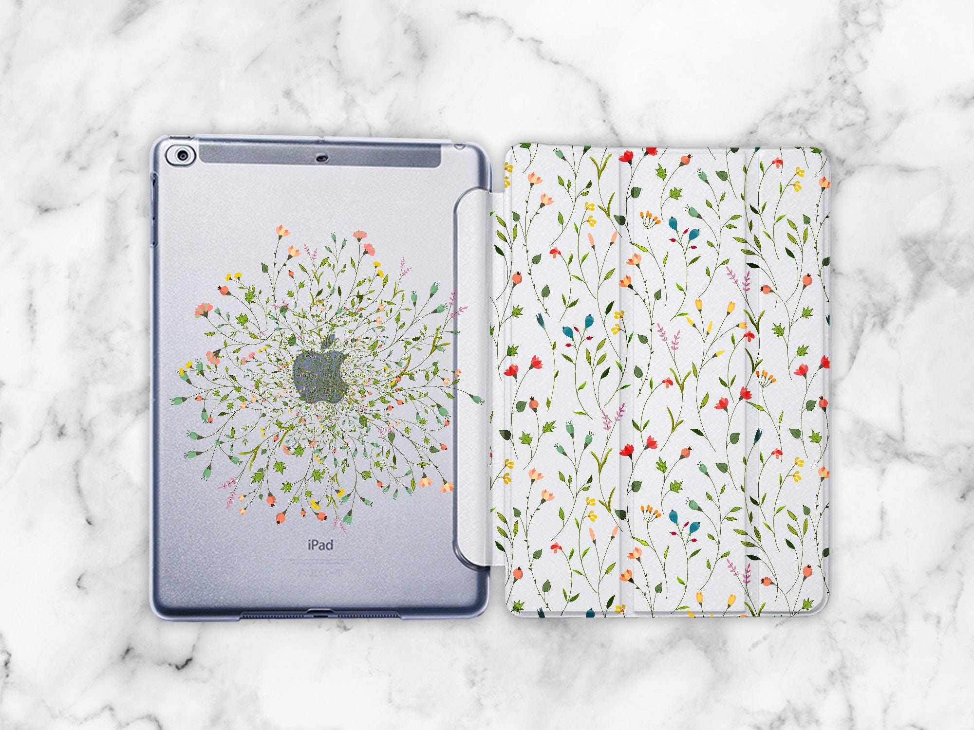 Ipad Floral Case Ipad Air 4 Case 10.9 Ipad Flowers Case Ipad Etsy