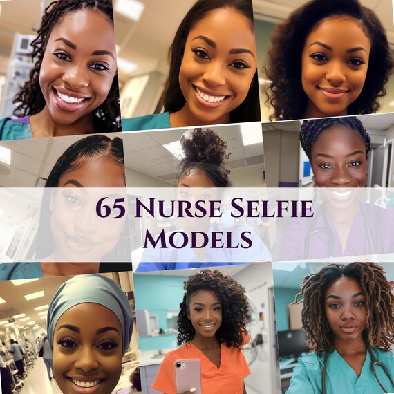 65 Nurse Selfie Photos, Medical Lifestyle Stock Images, Scrubs Model Photos, Digital Download for Social Media & Branding