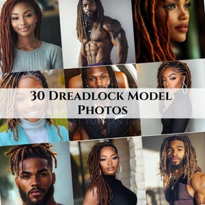 30 Dreadlock Model Photos, Men & Women Loc Styles, Lifestyle Stock Images, Digital Download Bundle
