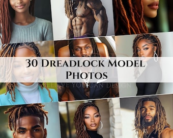30 Dreadlock Model Photos, Men & Women Loc Styles, Lifestyle Stock Images, Digital Download Bundle