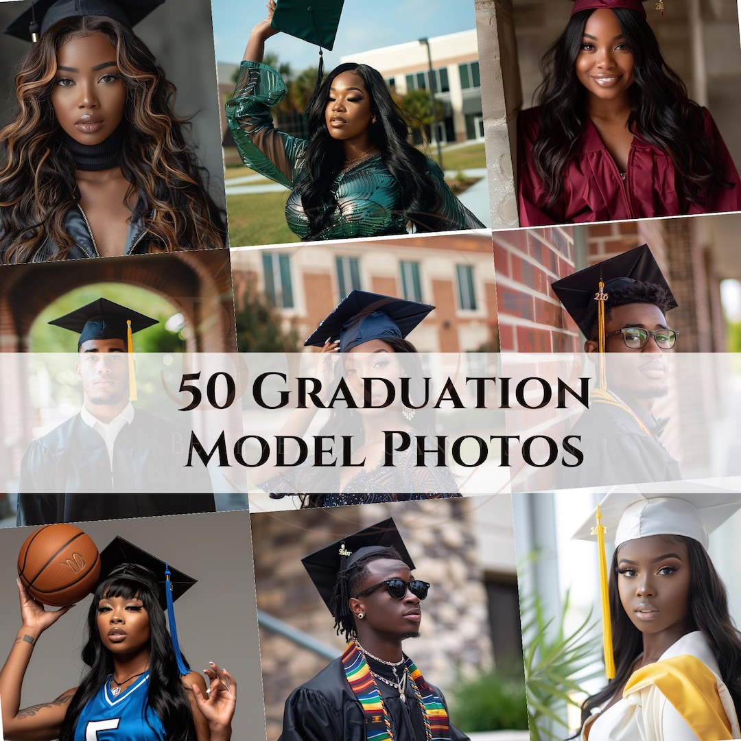 50 Graduation Model Photos, Cap and Gown Stock Images, Digital Download ...