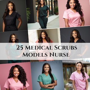 25 Medical Scrubs Models Nurse & Healthcare Photos for Social Media, Branding and Digital Projects
