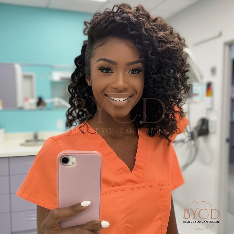 65 Nurse Selfie Photos, Medical Lifestyle Stock Images, Scrubs Model Photos, Digital Download for Social Media & Branding image 3