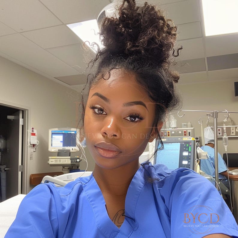 65 Nurse Selfie Photos, Medical Lifestyle Stock Images, Scrubs Model Photos, Digital Download for Social Media & Branding image 4