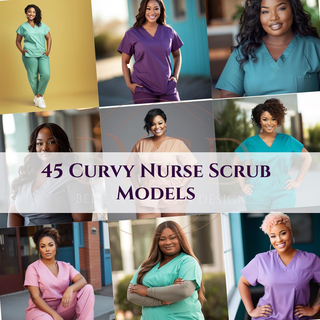 45 Curvy Nurse Scrub Photos, Plus Size Medical Lifestyle Images ...