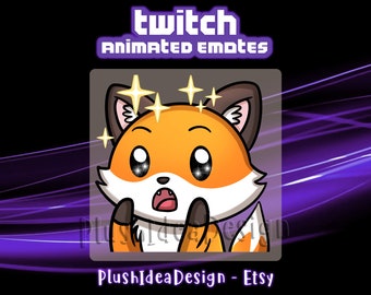 ANIMATED Wow Amazed Fox  - ANIMATED Twitch Discord Sub Emote