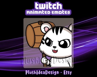 ANIMATED Hammer Bonk White Tiger - ANIMATED Twitch Sub Emote